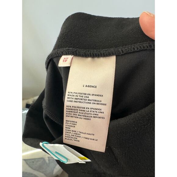 NWT Women’s L’Agence Nini High Rise Crop Pull On Pant in Black SZ S - Picture 7 of 8